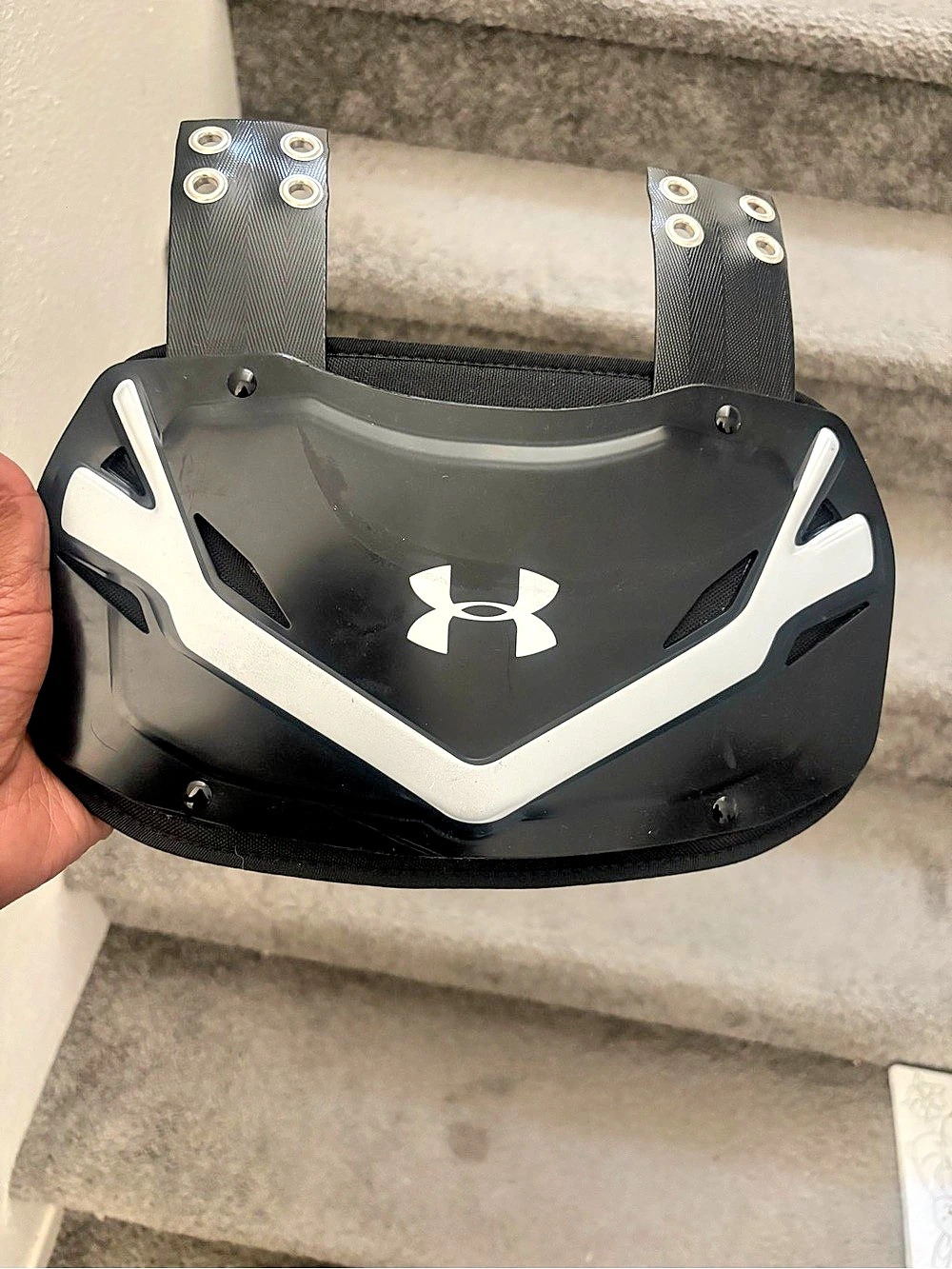 Under Armour Gameday Armour Football Back Plate Black & White